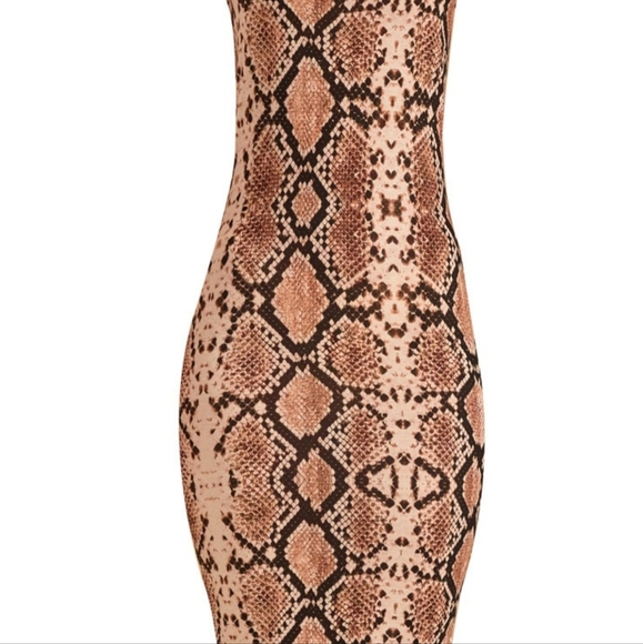 NWT pretty little liar Beige Snake Print Strappy Midi Dress sz 10 - Picture 4 of 4